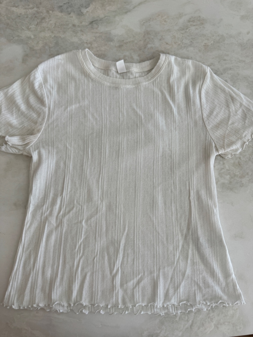 bp Cream Ribbed Short Sleeve Crew Tee